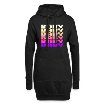 BABY Schriftzug Retro Gaming 8bit - Hoodie-Kleid - Schwarz - Vorne