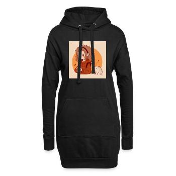 Yuna die Sanfte - Hoodie-Kleid - Schwarz - Vorne