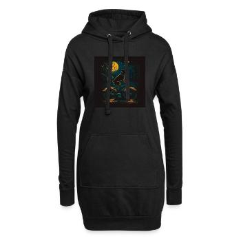Chien à vélo la nuit - Sweat-shirt à capuche long Femme - noir - Devant