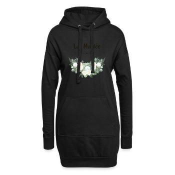 La mariée floral - Sweat-shirt à capuche long Femme - noir - Devant