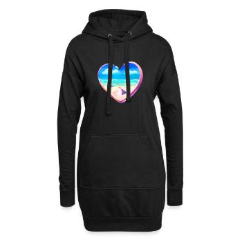 Palmen Insel Sommerurlaub Strand Sonne Palme - Hoodie-Kleid - Schwarz - Vorne
