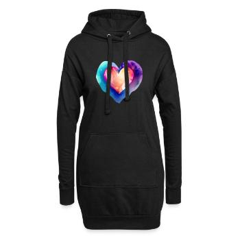 Saint-Valentin, Mariage, Fête des mères, Amour, Fiançailles - Sweat-shirt à capuche long Femme - noir - Devant