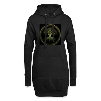 Arbre de vie celtique - Sweat-shirt à capuche long Femme - noir - Devant