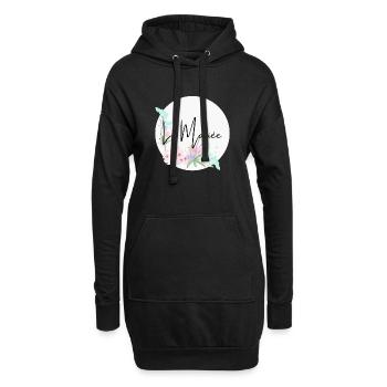 La mariée floral - Sweat-shirt à capuche long Femme - noir - Devant
