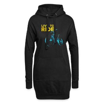 Vivre pour rouler - Sweat-shirt à capuche long Femme - noir - Devant