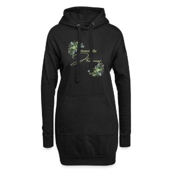 Demoiselle d’honneur floral - Sweat-shirt à capuche long Femme - noir - Devant