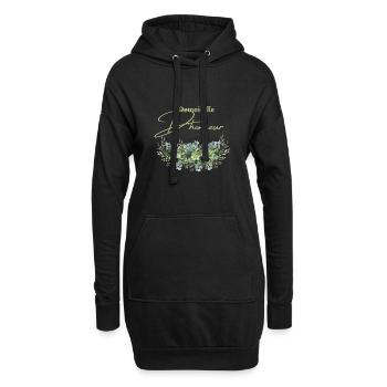 Demoiselle d’honneur floral - Sweat-shirt à capuche long Femme - noir - Devant