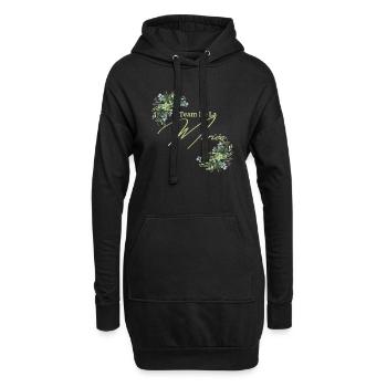 Team de la mariée floral - Sweat-shirt à capuche long Femme - noir - Devant