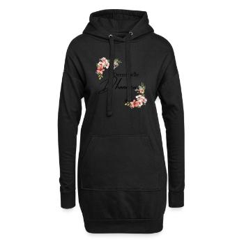 Demoiselle d’honneur floral - Sweat-shirt à capuche long Femme - noir - Devant