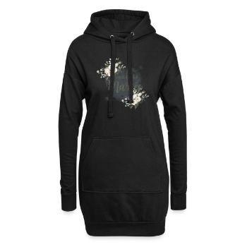 Team de la mariée floral - Sweat-shirt à capuche long Femme - noir - Devant