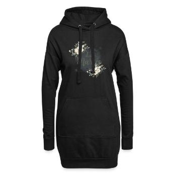 La mariée floral - Sweat-shirt à capuche long Femme - noir - Devant