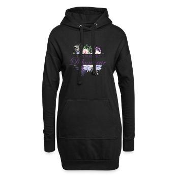 Demoiselle d’honneur floral - Sweat-shirt à capuche long Femme - noir - Devant