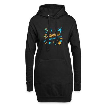 ATTENTION, MÈRE AGITÉE ! (maman, plage) - Sweat-shirt à capuche long Femme - noir - Devant