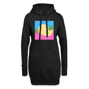 Rosa und blaue Zitrone - Hoodie-Kleid - Schwarz - Vorne