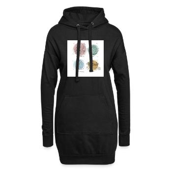summer, garden, strawberries, flowers, tea, picnic - Hoodie-Kleid - Schwarz - Vorne