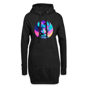 Fille souris - Sweat-shirt à capuche long Femme - noir - Devant