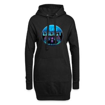 I save energy - Hoodie-Kleid - Schwarz - Vorne