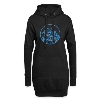 SA015 ecusson floral 2 - Sweat-shirt à capuche long Femme - noir - Devant