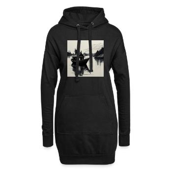 japan culture - Hoodie-Kleid - Schwarz - Vorne