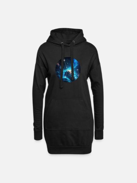 Sternzeichen Krebs - Hoodie-Kleid - Schwarz