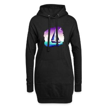 Segelschiff Segeln Segelboot Segelsport Segler - Hoodie-Kleid - Schwarz - Vorne