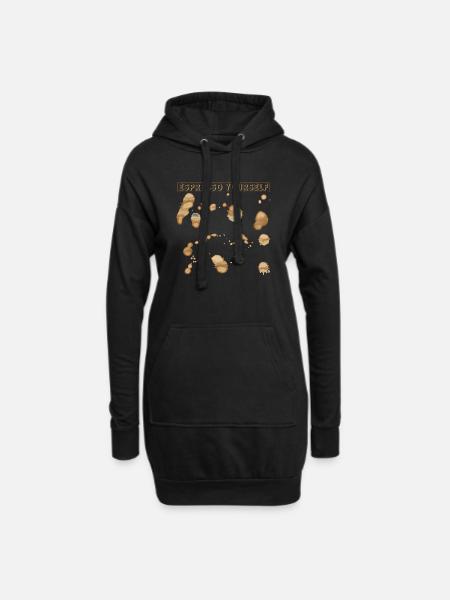 Espresso selber machen - Hoodie-Kleid - Schwarz