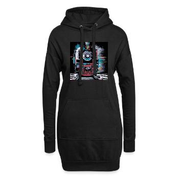Expressionnisme de locomotive à vapeur vintage - Sweat-shirt à capuche long Femme - noir - Devant