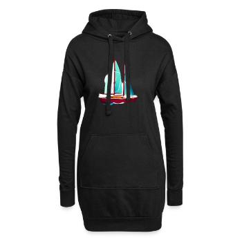 Sailing Sailing Ship Sailing Sailing Sailboat - Hoodie Dress - black - Front