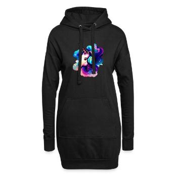 Licorne Licornes Licorne Écoutez de la musique Animal mythique - Sweat-shirt à capuche long Femme - noir - Devant