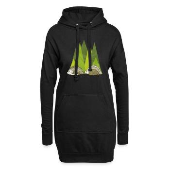 Igel - Hoodie-Kleid - Schwarz - Vorne