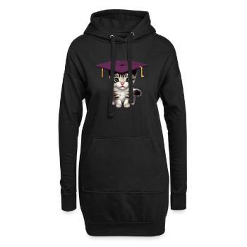 Bachelor Cat Studies Graduate School Leaving Certificate - Sweat-shirt à capuche long Femme - noir - Devant