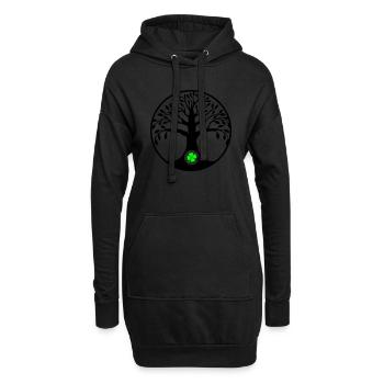 baum des lebens kleeblatt - Hoodie-Kleid - Schwarz - Vorne