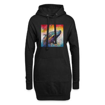 Modern & Colourful Whale Wall Art by Bodhi - Hoodie Dress - black - Front