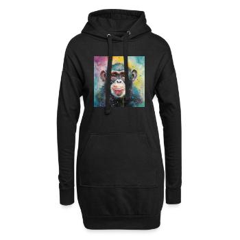 Modern & Colourful Chimpanzee Wall Art by Bodhi - Hoodie Dress - black - Front