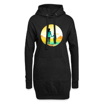 Mama und ihr Junge - Hoodie-Kleid - Schwarz - Vorne