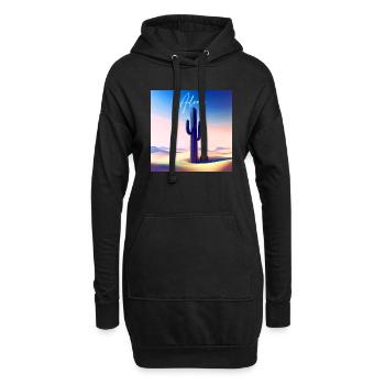 Alone cactus - Sweat-shirt à capuche long Femme - noir - Devant