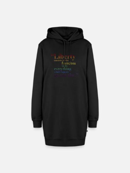 Freiheit Menschenrechte - Hoodie-Kleid - Schwarz