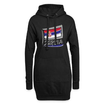 Drapeau de la Serbie - Sweat-shirt à capuche long Femme - noir - Devant