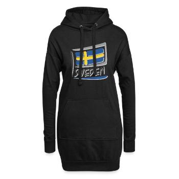 Drapeau de la Suède - Sweat-shirt à capuche long Femme - noir - Devant