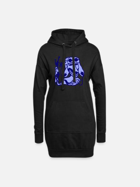 Still! Leise Worte und zurückhaltende Respekt - Hoodie-Kleid - Schwarz