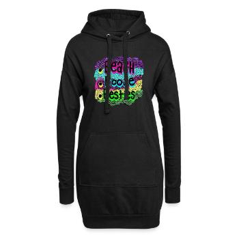 sommer surfen kroatien strand paradies party vibes usa - Hoodie-Kleid - Schwarz - Vorne