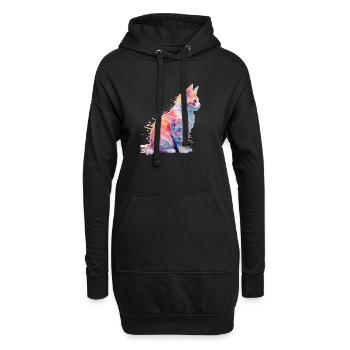 Sweet color Sprinkles Cat Splash Shirt Design - Hoodie Dress - black - Front