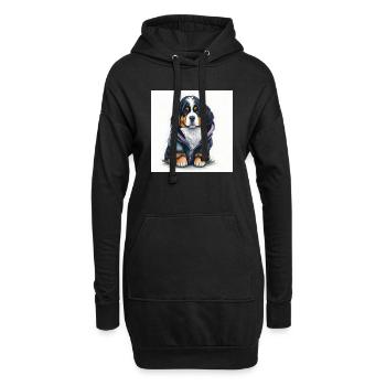 Berner Sennenhund - Hoodie-Kleid - Schwarz - Vorne