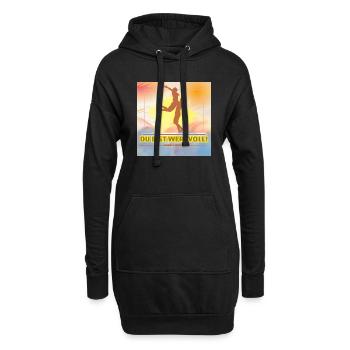 Du bist wertvoll - Hoodie-Kleid - Schwarz - Vorne