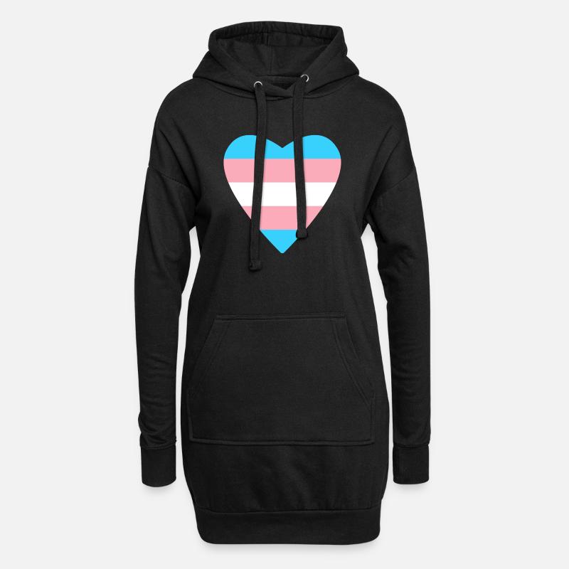 Trans PrideLove - Hoodie-Kleid - Schwarz
