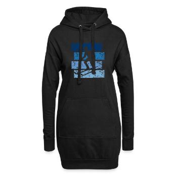 Vintage Geschenk Ski - Hoodie-Kleid - Schwarz - Vorne