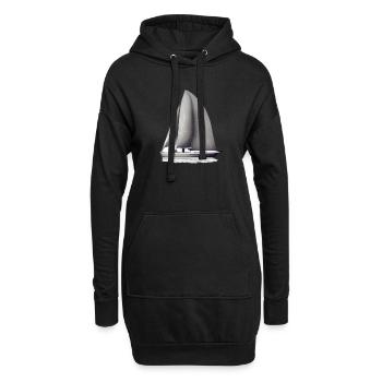 Segeln Segelboot Segelsport Segler Segelschiff - Hoodie-Kleid - Schwarz - Vorne