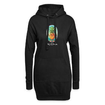 Aloha Pineapple Strand Urlaub Hawaii Shirt - Hoodie-Kleid - Schwarz - Vorne