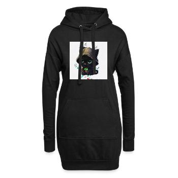 Kleine süße schwarze Katze. - Hoodie-Kleid - Schwarz - Vorne