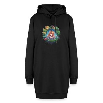 Süßes märchenhaftes Anime und Manga Mädchen - Hoodie-Kleid - Schwarz - Vorne